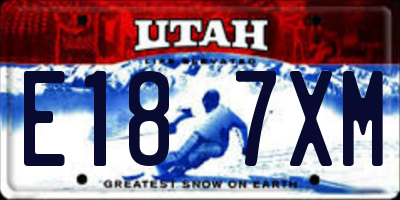 UT license plate E187XM