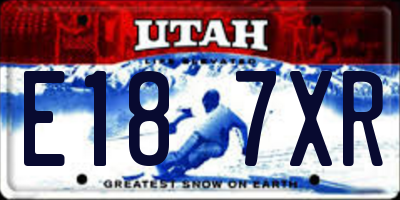 UT license plate E187XR