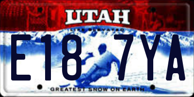 UT license plate E187YA