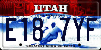UT license plate E187YF