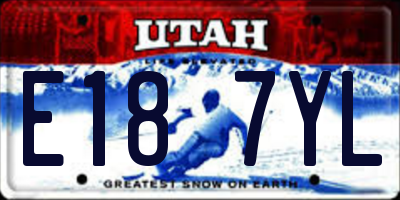 UT license plate E187YL