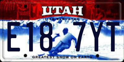 UT license plate E187YT