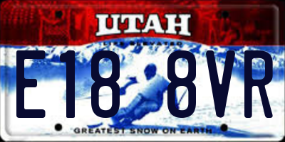 UT license plate E188VR
