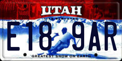 UT license plate E189AR