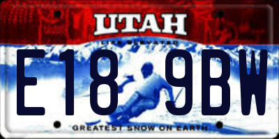 UT license plate E189BW