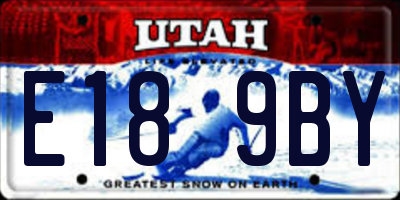 UT license plate E189BY