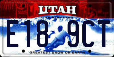 UT license plate E189CT