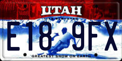 UT license plate E189FX