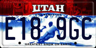 UT license plate E189GC