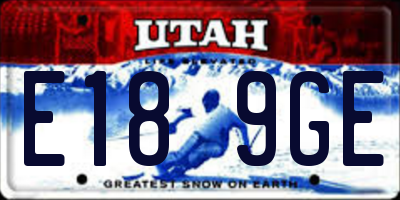 UT license plate E189GE