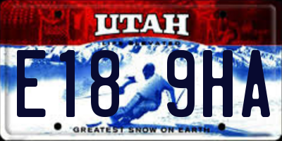 UT license plate E189HA
