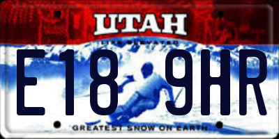 UT license plate E189HR