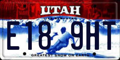 UT license plate E189HT
