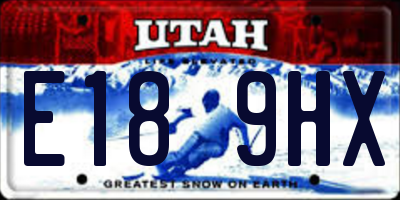 UT license plate E189HX