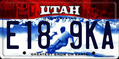 UT license plate E189KA