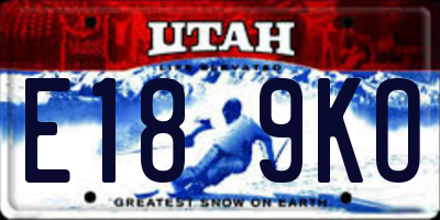 UT license plate E189KO