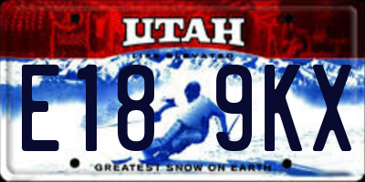 UT license plate E189KX