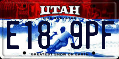 UT license plate E189PF