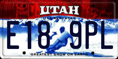 UT license plate E189PL