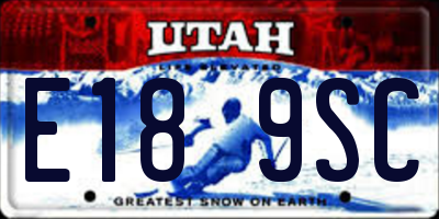UT license plate E189SC