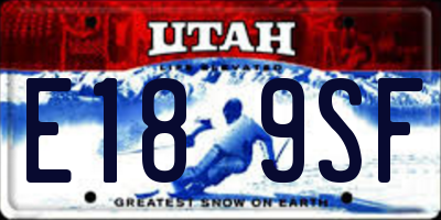 UT license plate E189SF