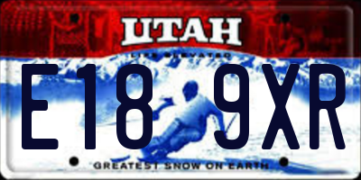 UT license plate E189XR