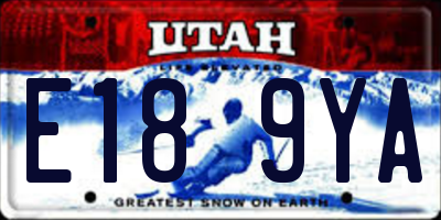 UT license plate E189YA