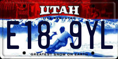 UT license plate E189YL