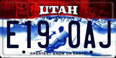 UT license plate E190AJ