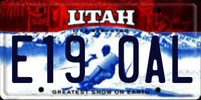 UT license plate E190AL