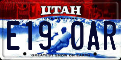 UT license plate E190AR