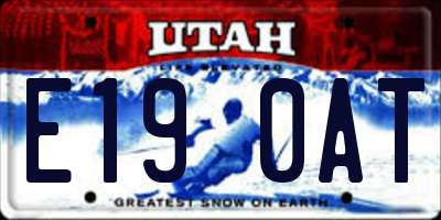 UT license plate E190AT