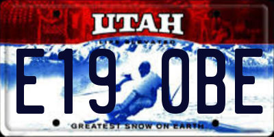 UT license plate E190BE