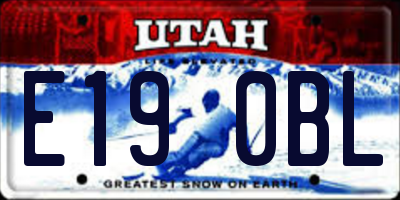 UT license plate E190BL