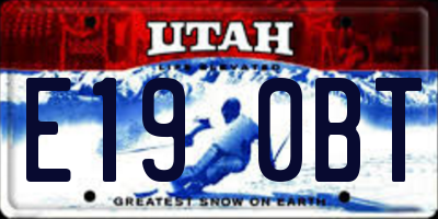 UT license plate E190BT