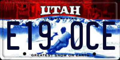 UT license plate E190CE