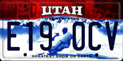UT license plate E190CV