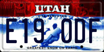 UT license plate E190DF