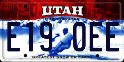UT license plate E190EE