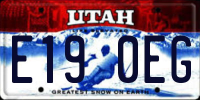 UT license plate E190EG