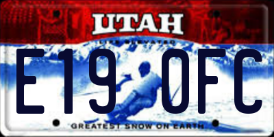 UT license plate E190FC