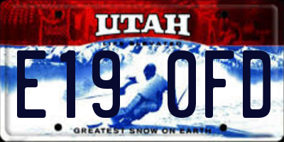 UT license plate E190FD