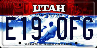 UT license plate E190FG