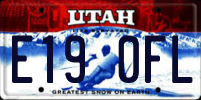 UT license plate E190FL