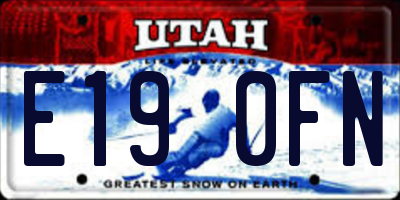 UT license plate E190FN