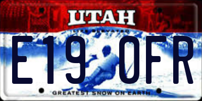 UT license plate E190FR