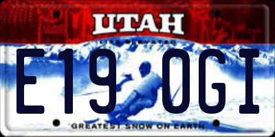 UT license plate E190GI