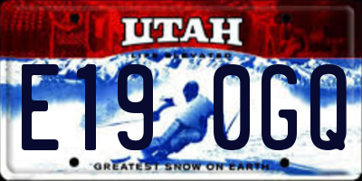 UT license plate E190GQ
