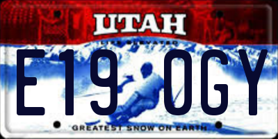 UT license plate E190GY