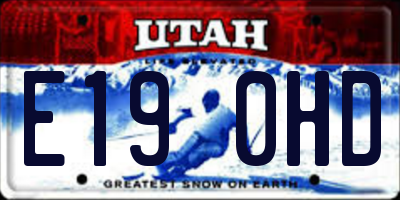 UT license plate E190HD